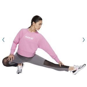Nike Pink Dri Fit Get Fit Cropped Training Sweatshirt Size S EUC